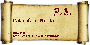 Pakurár Milda névjegykártya
